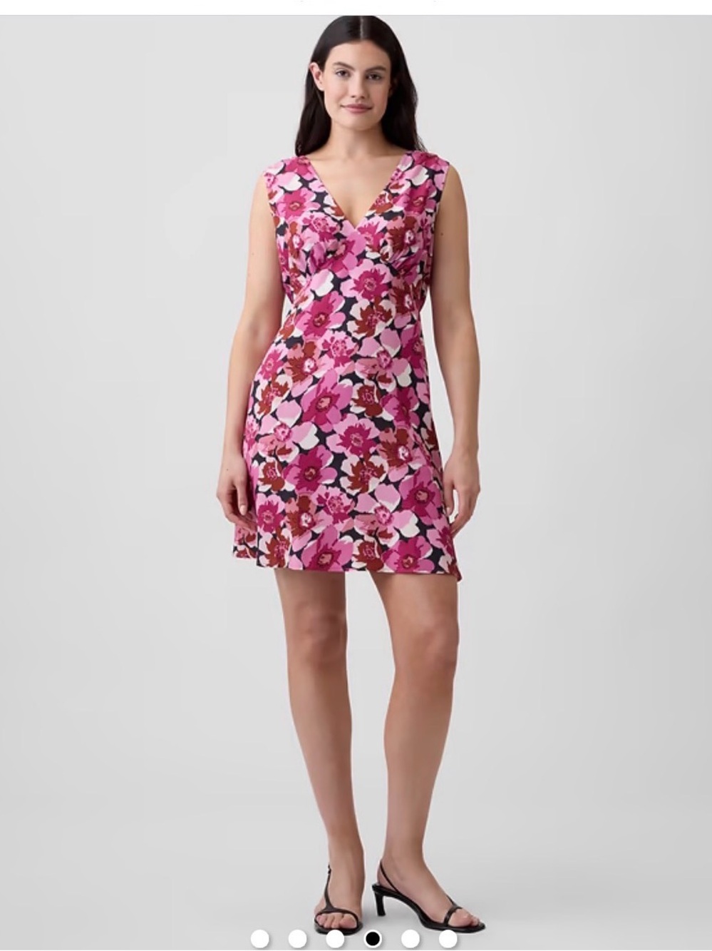 GAP Factory Pink Floral V‑Neck Mini Dress NEW